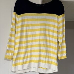 Talbots Navy and Yellow Sweater